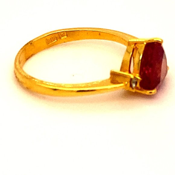 Red Mahenge Spinel 1.71ct 22K Solid Gold Ring - Picture 4 of 7